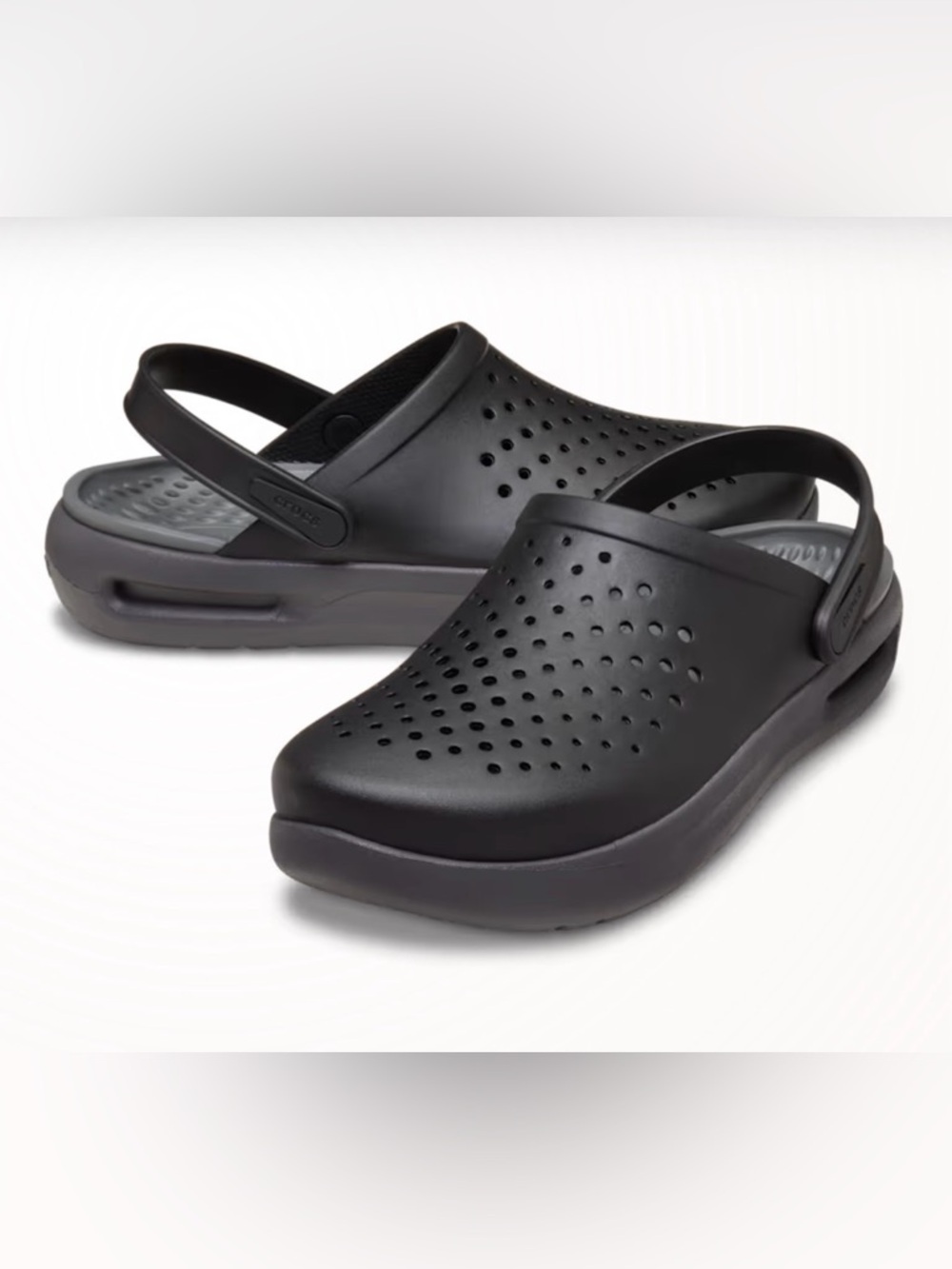 CROCS LiteRide Black Clogs Sz 8 - Picture 12 of 13